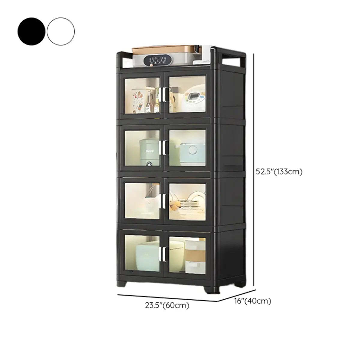 White Metal Kitchen China Cabinet
