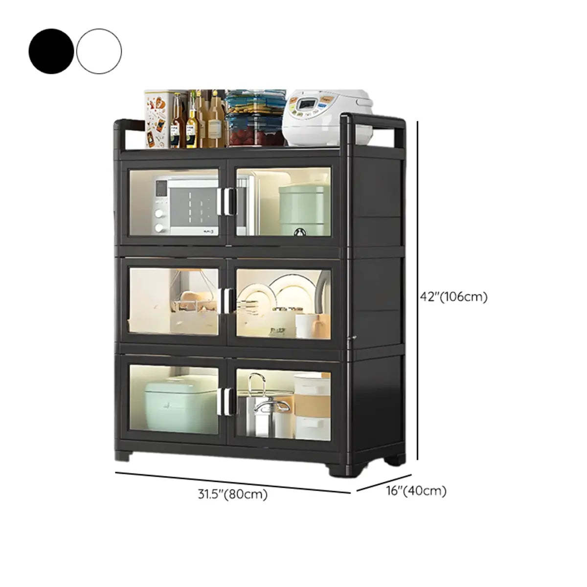 White Metal Kitchen China Cabinet