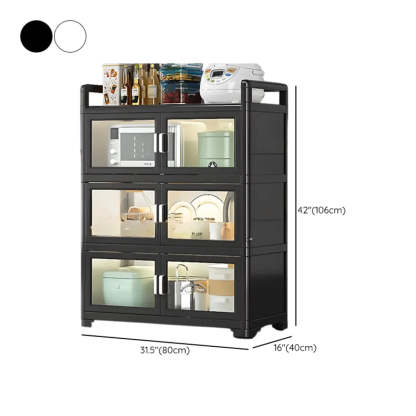 White Metal Kitchen China Cabinet