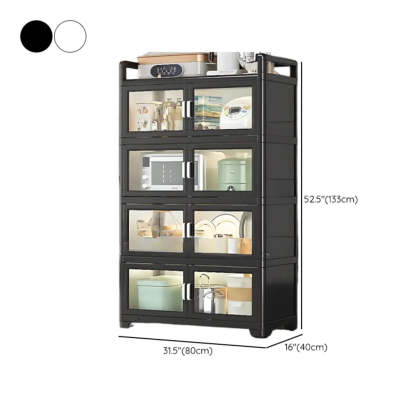 White Metal Kitchen China Cabinet