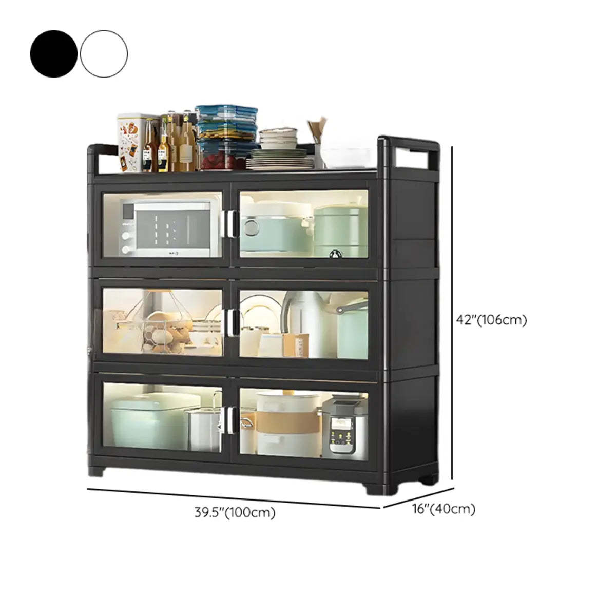 White Metal Kitchen China Cabinet