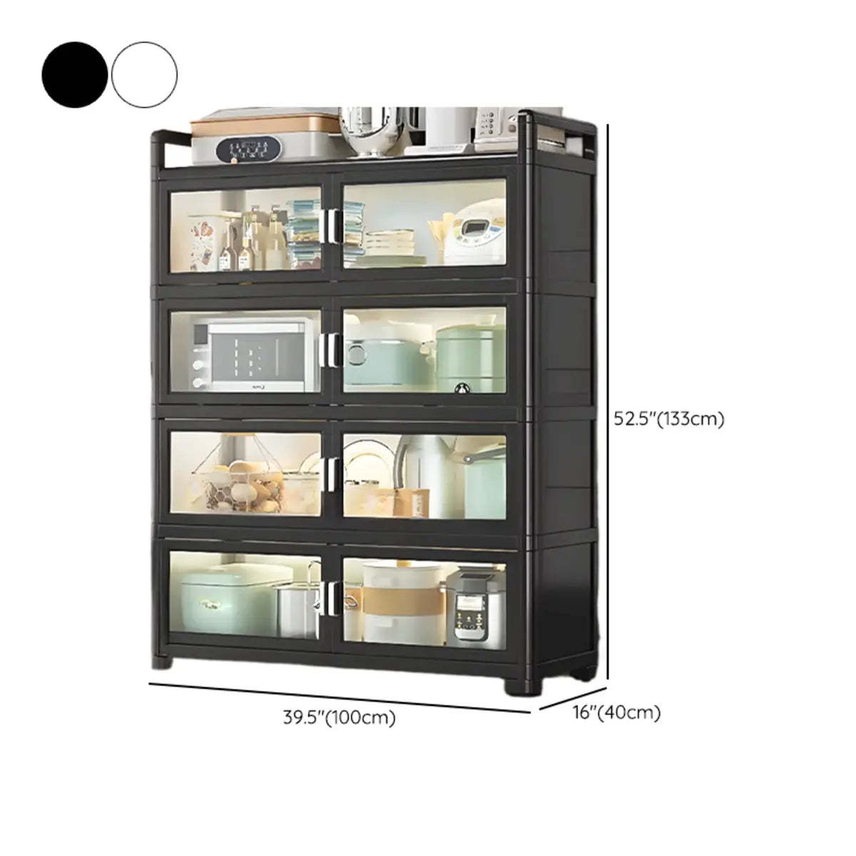 White Metal Kitchen China Cabinet