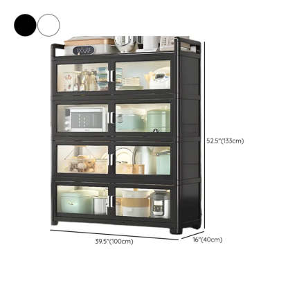White Metal Kitchen China Cabinet