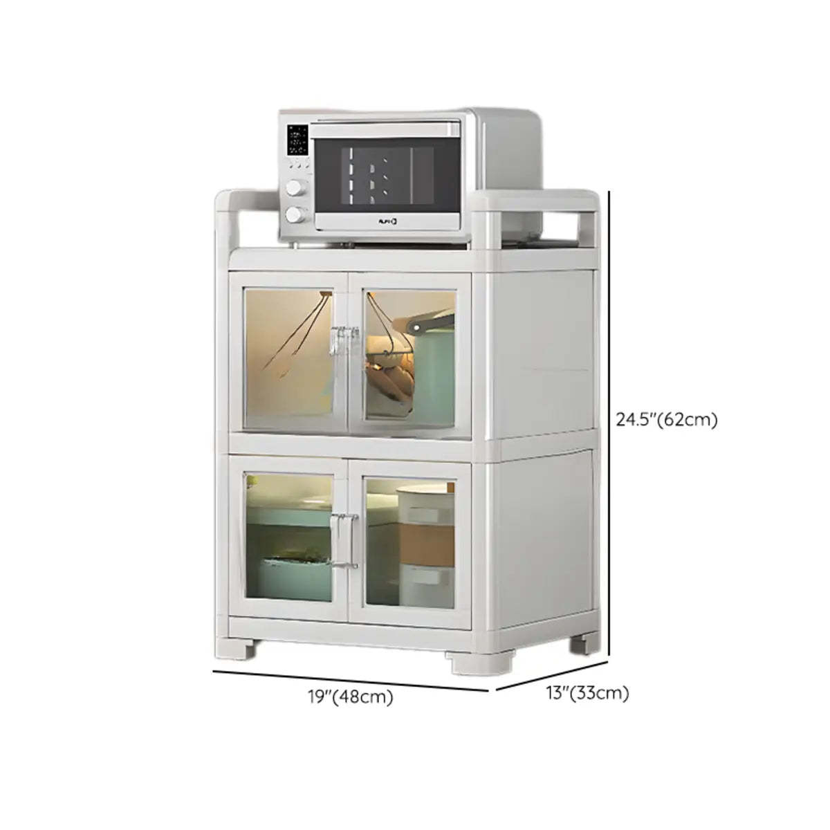 White Metal Kitchen China Cabinet