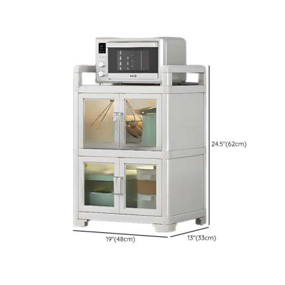 White Metal Kitchen China Cabinet