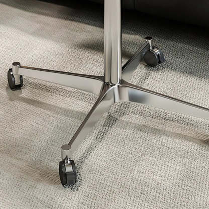 White Round Adjustable Stone Rolling Side Table