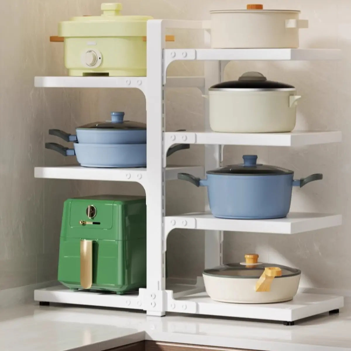 White Rust Resistant Metal Storage Baker's Rack