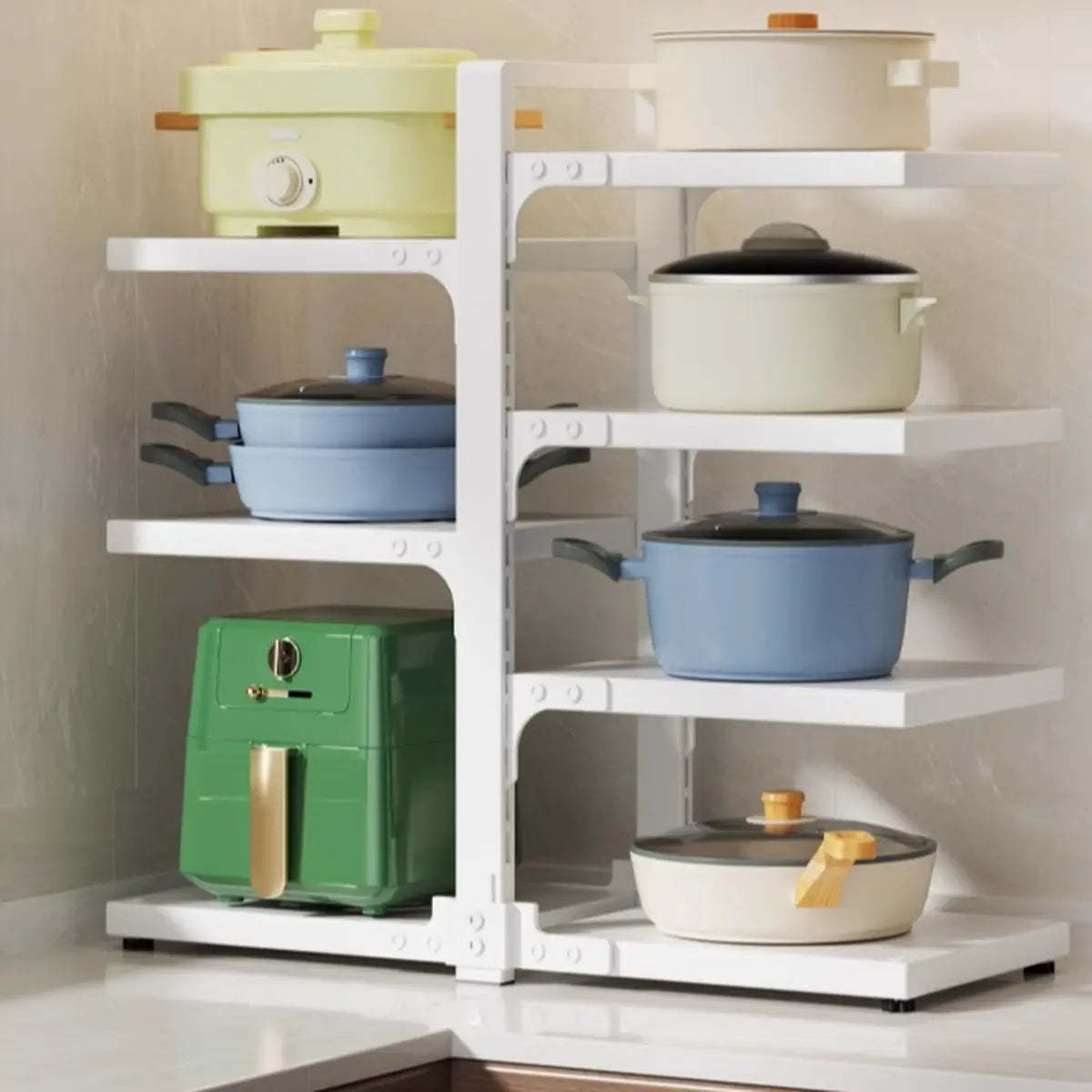 White Rust Resistant Metal Storage Baker's Rack — Black