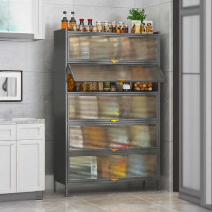 White Rust Resistant Steel Baker's Rack with Cabinet — White