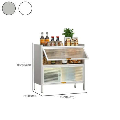 White Rust Resistant Steel Baker's Rack with Cabinet