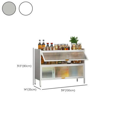 White Rust Resistant Steel Baker's Rack with Cabinet