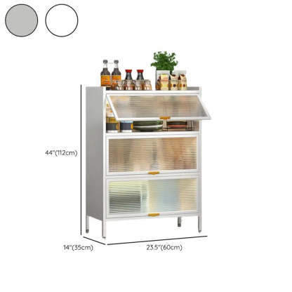 White Rust Resistant Steel Baker's Rack with Cabinet