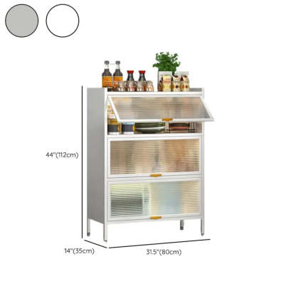 White Rust Resistant Steel Baker's Rack with Cabinet