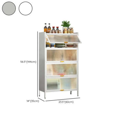 White Rust Resistant Steel Baker's Rack with Cabinet