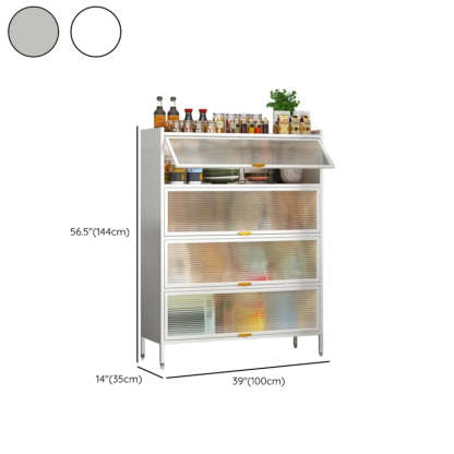 White Rust Resistant Steel Baker's Rack with Cabinet