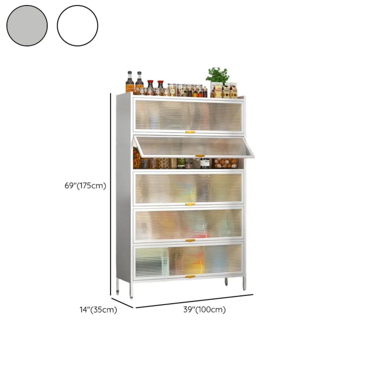 White Rust Resistant Steel Baker's Rack with Cabinet
