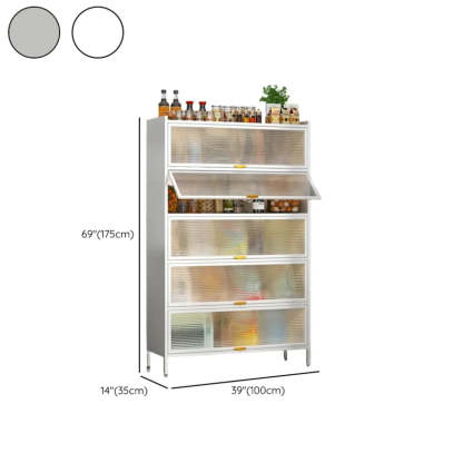 White Rust Resistant Steel Baker's Rack with Cabinet