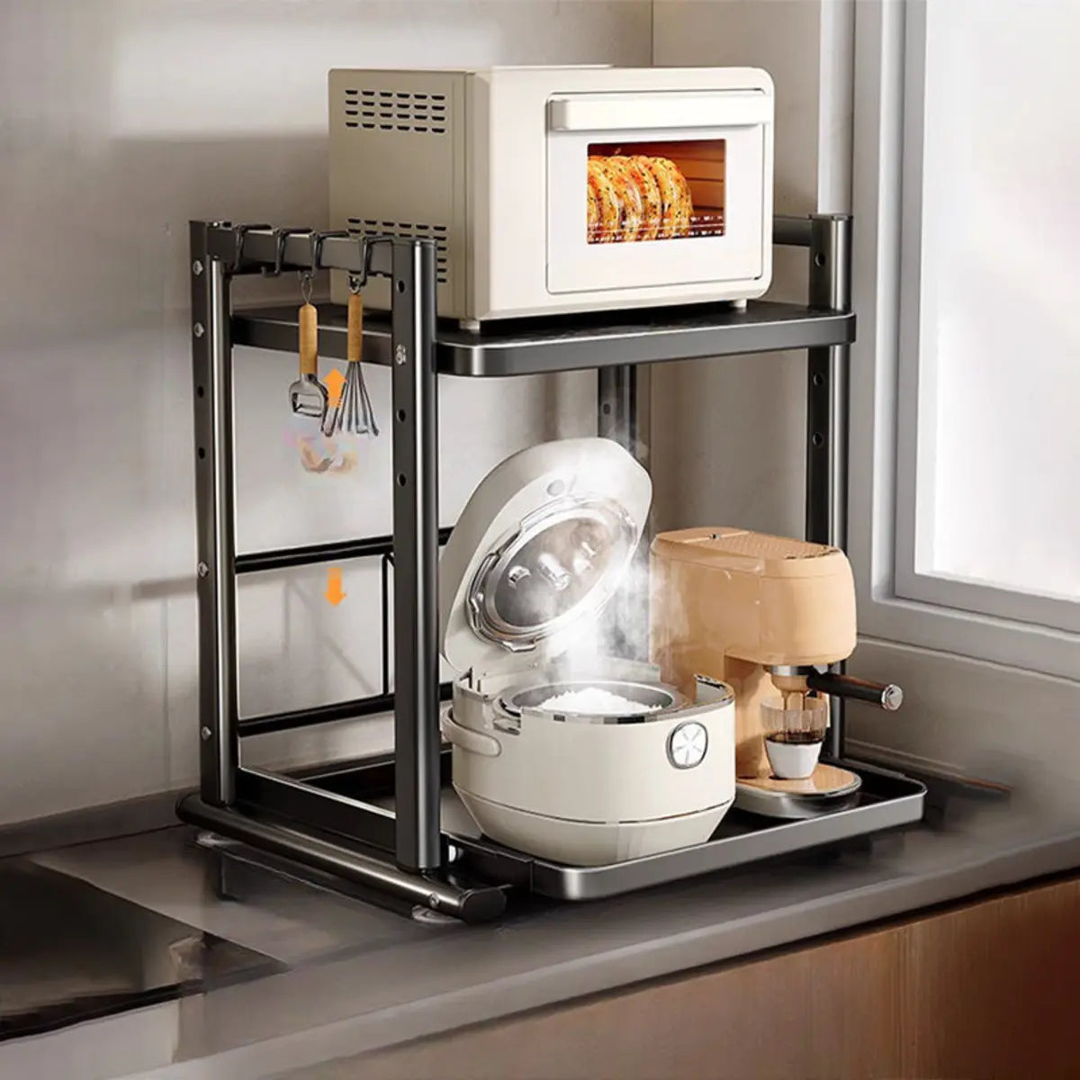 White Rust Resistant Steel Baker's Rack with Shelves