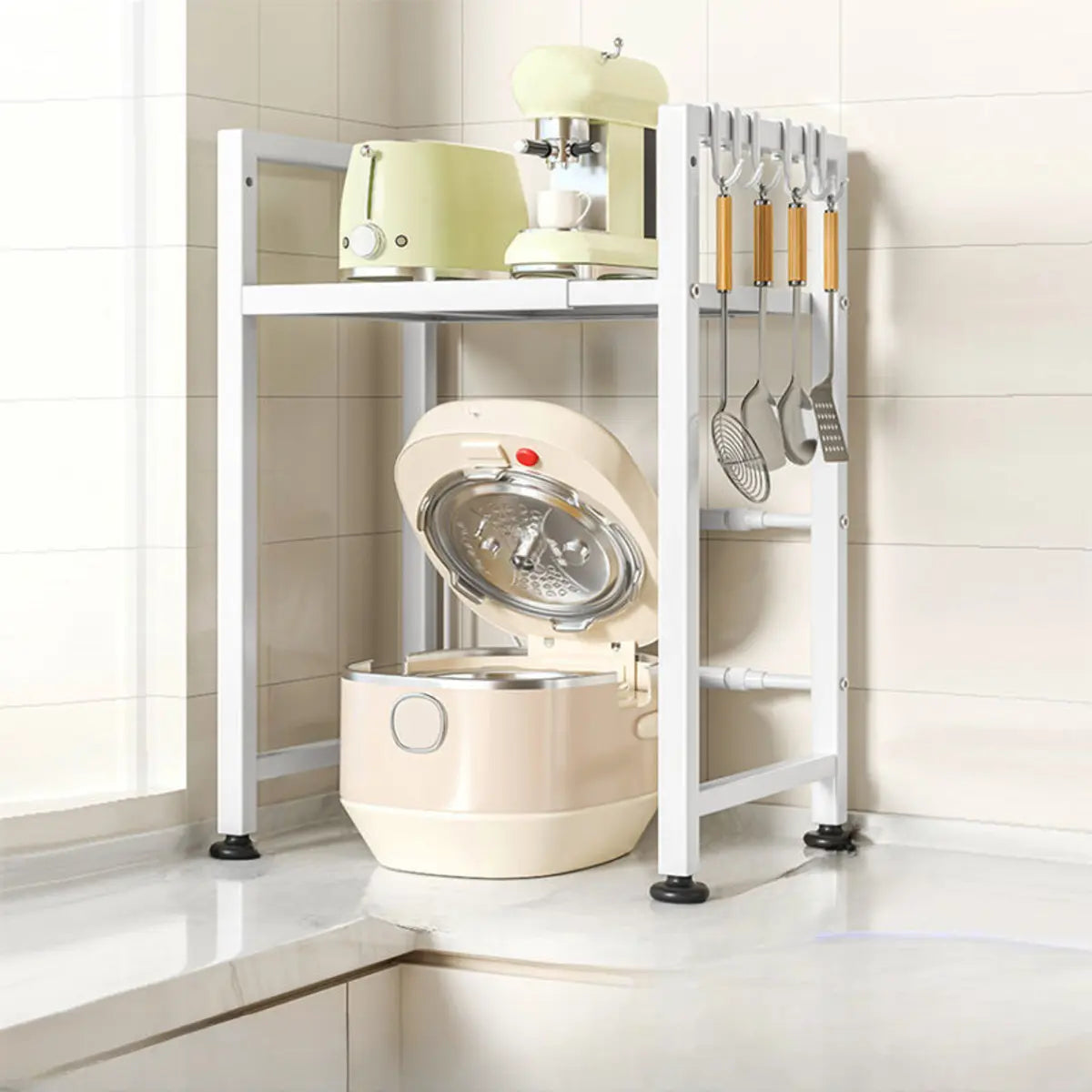 White Rust Resistant Steel Baker's Rack with Shelves