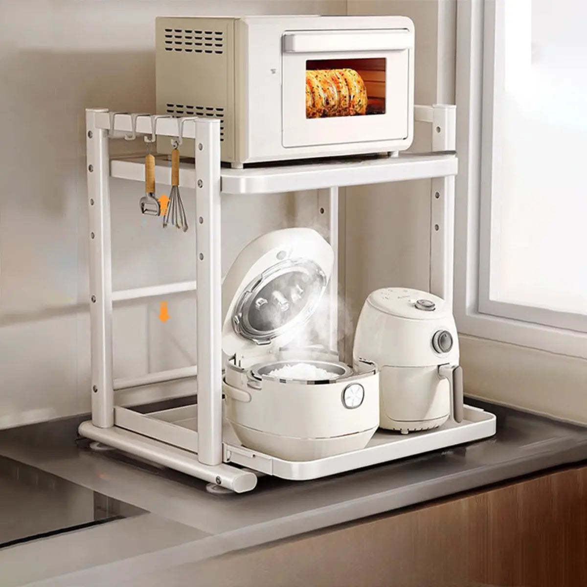 White Rust Resistant Steel Baker's Rack with Shelves — White