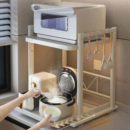 White Rust Resistant Steel Baker's Rack with Shelves — Grey