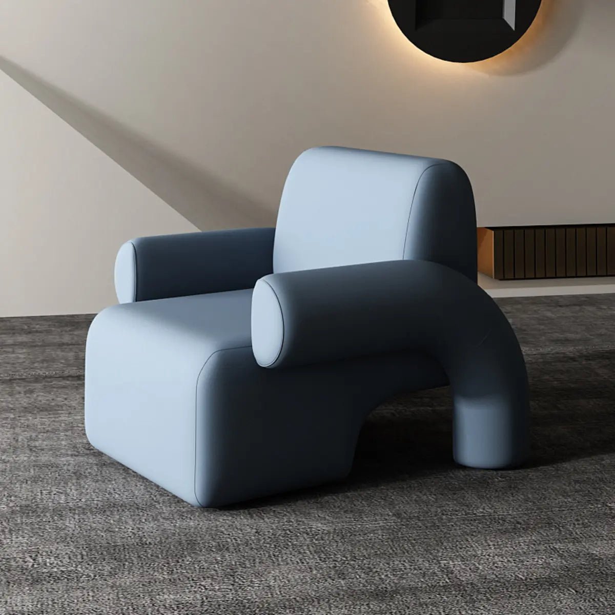White Sherpa Low-Back Arm Chair
