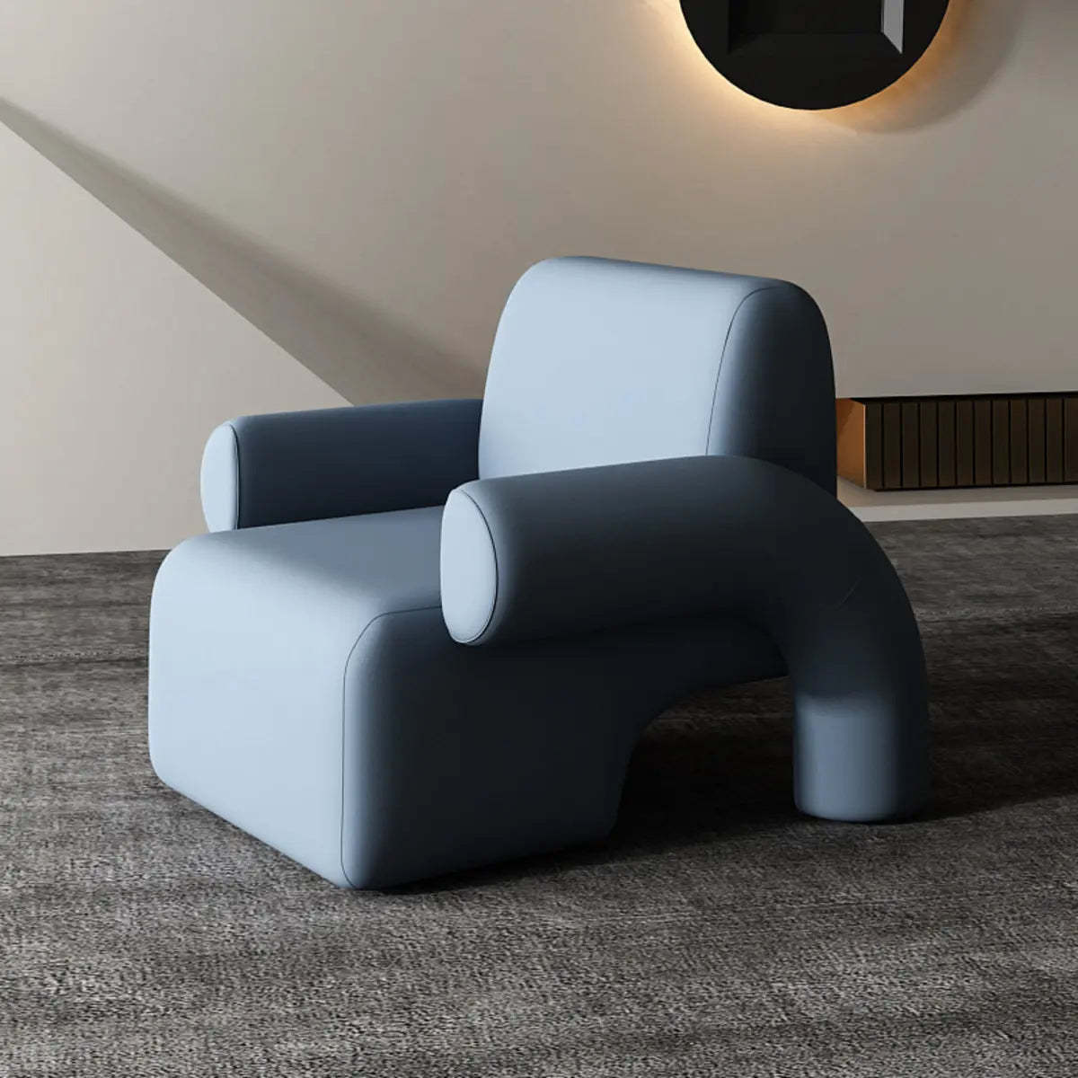 White Sherpa Low-Back Arm Chair