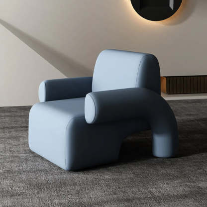 White Sherpa Low-Back Arm Chair
