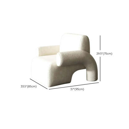 White Sherpa Low-Back Arm Chair