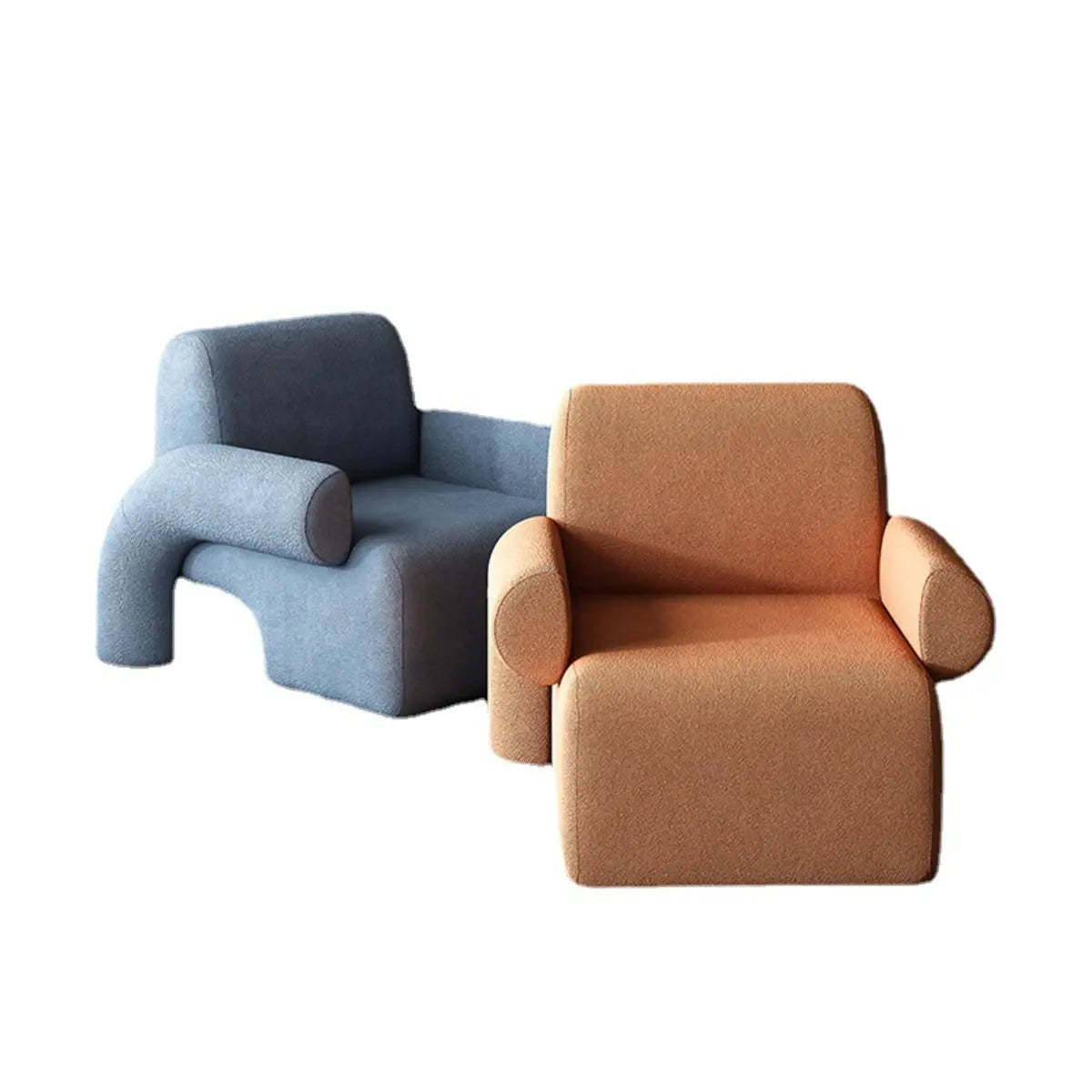 White Sherpa Low-Back Arm Chair