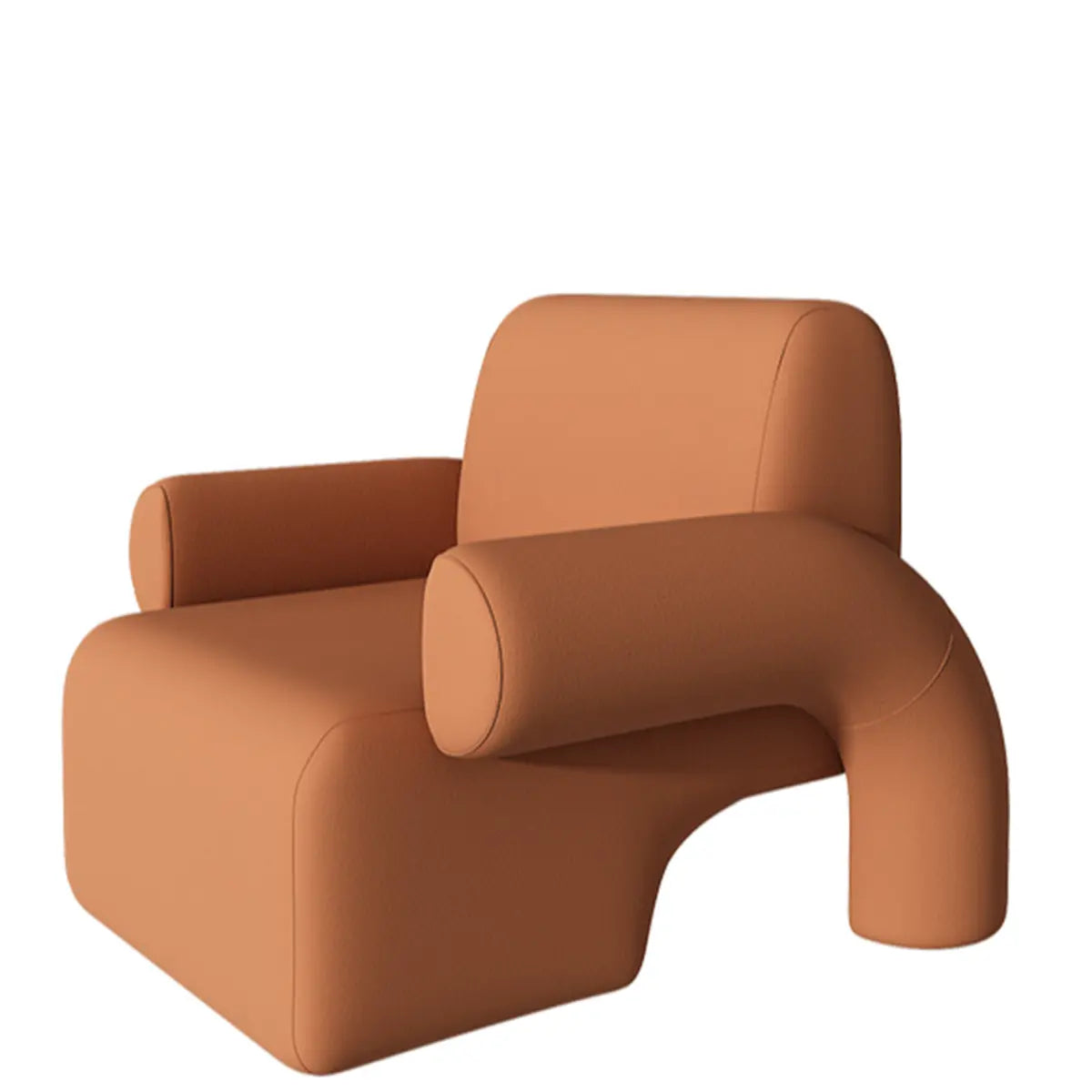 White Sherpa Low-Back Arm Chair