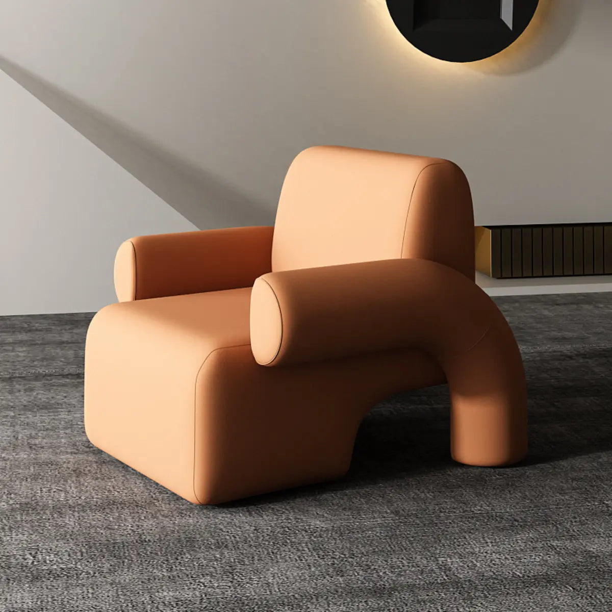 White Sherpa Low-Back Arm Chair