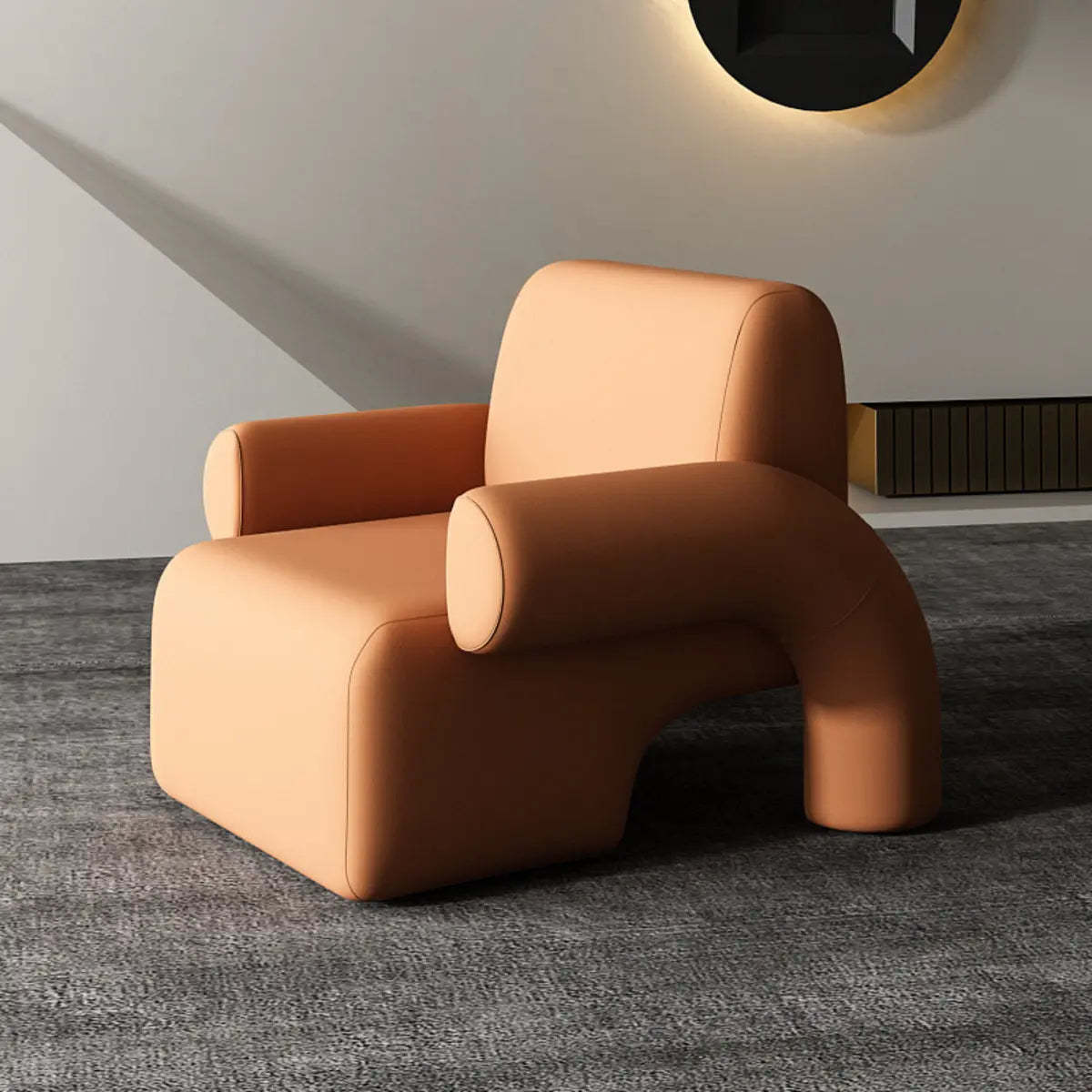 White Sherpa Low-Back Arm Chair