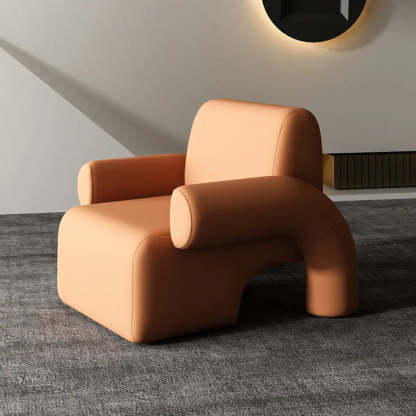 White Sherpa Low-Back Arm Chair