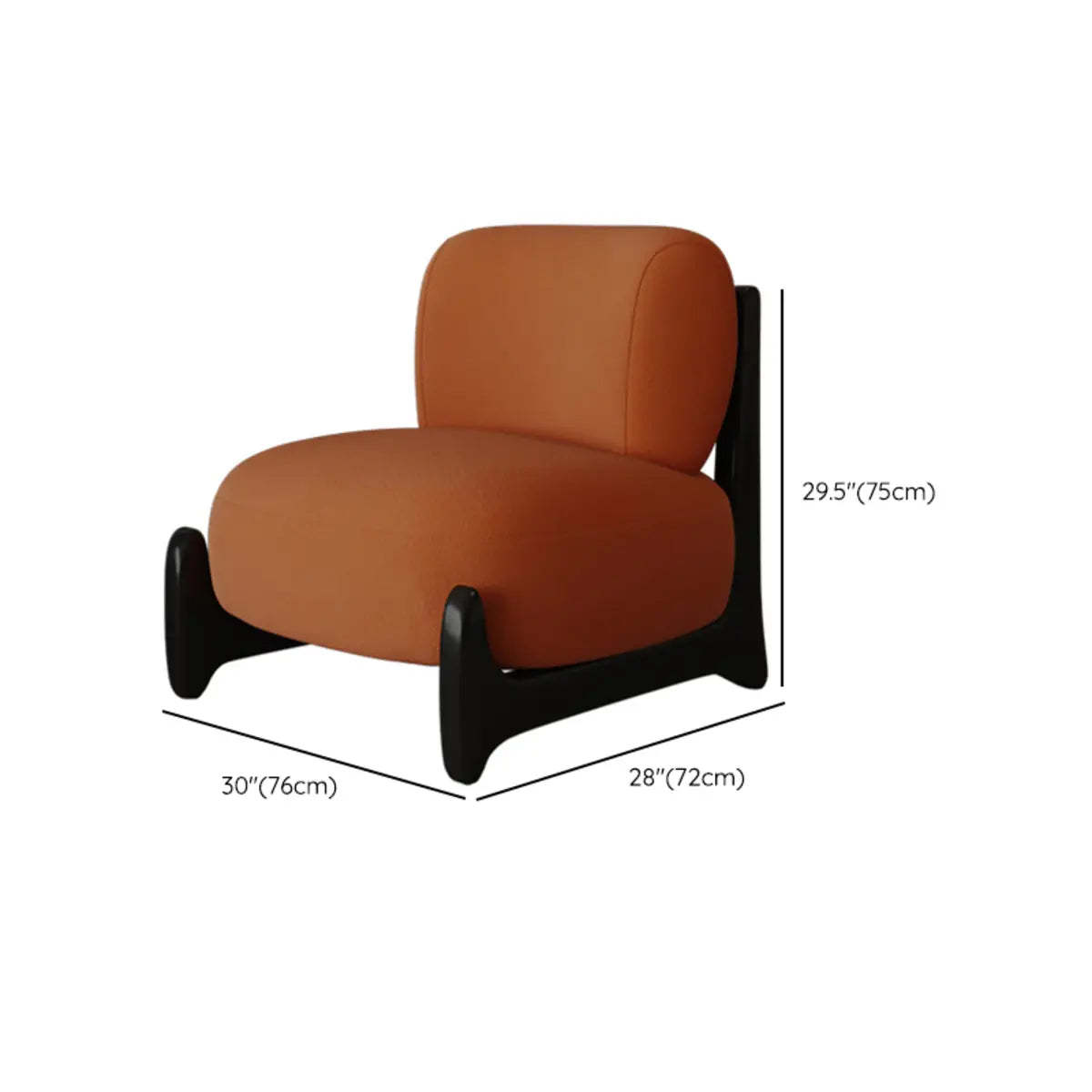 White Sherpa Black Wood Leg Slipper Chair