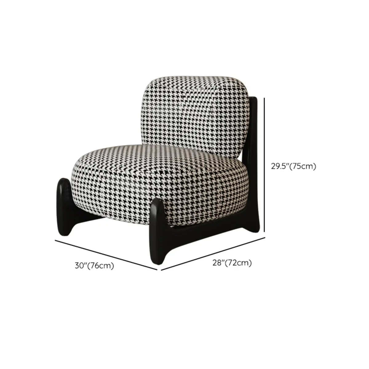 White Sherpa Black Wood Leg Slipper Chair