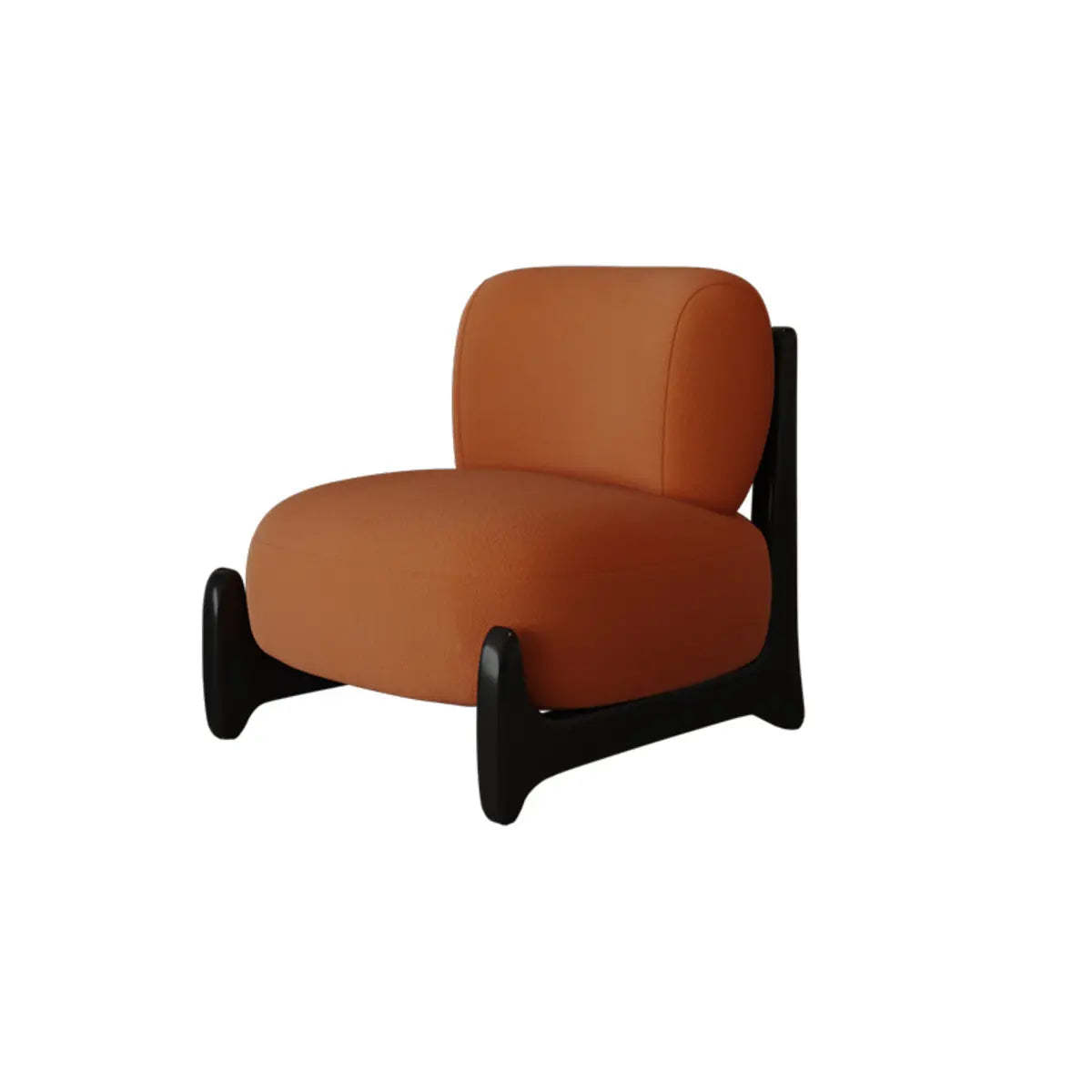 White Sherpa Black Wood Leg Slipper Chair