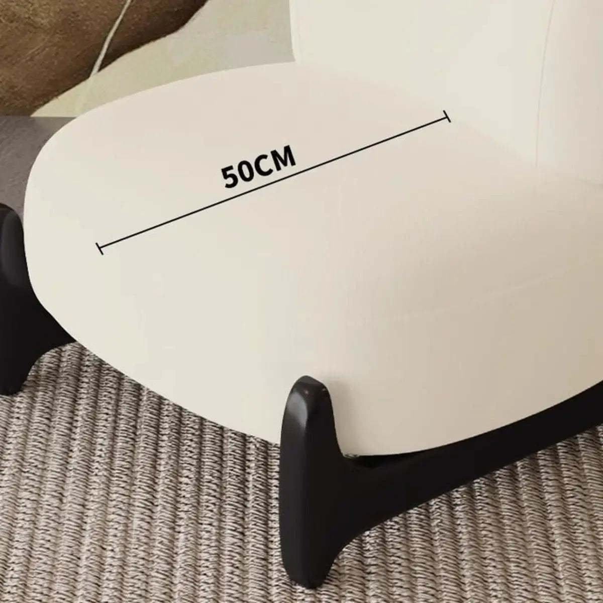 White Sherpa Black Wood Leg Slipper Chair