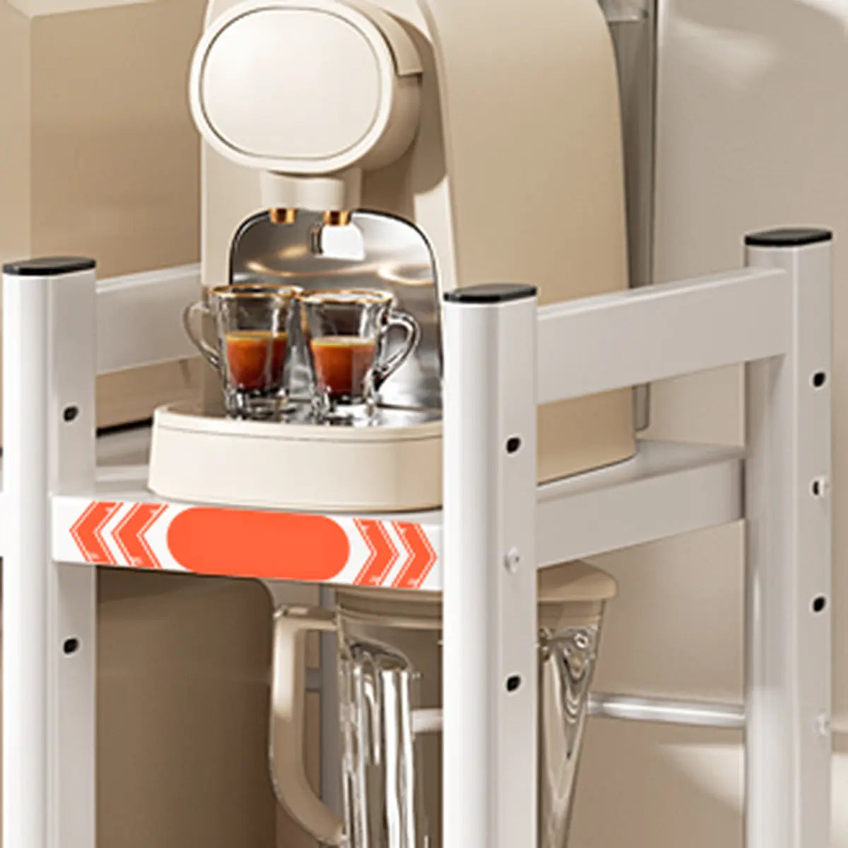 White Short Metal Baker's Rack with Microwave Shelf