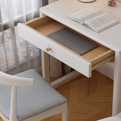 Small White Wood Drawer Sled Writing Desk