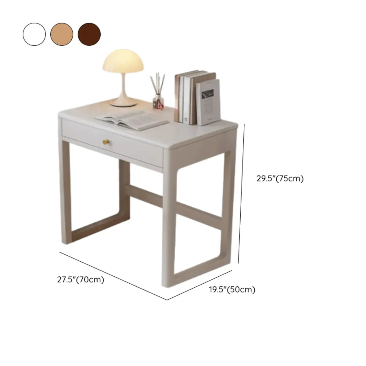 Small White Wood Drawer Sled Writing Desk