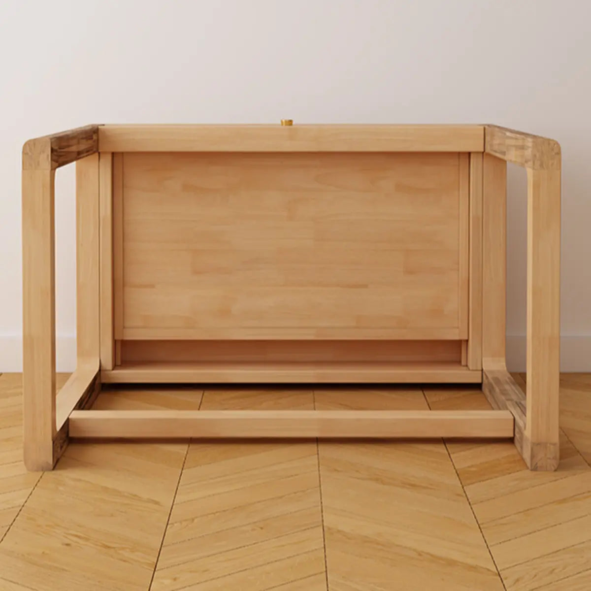 Small White Wood Drawer Sled Writing Desk — Without Chairs / White