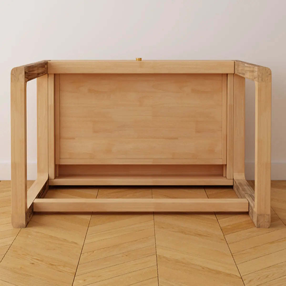 Small White Wood Drawer Sled Writing Desk — Without Chairs / White