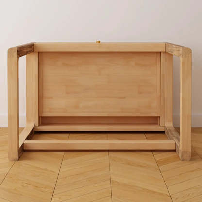 Small White Wood Drawer Sled Writing Desk — Without Chairs / White