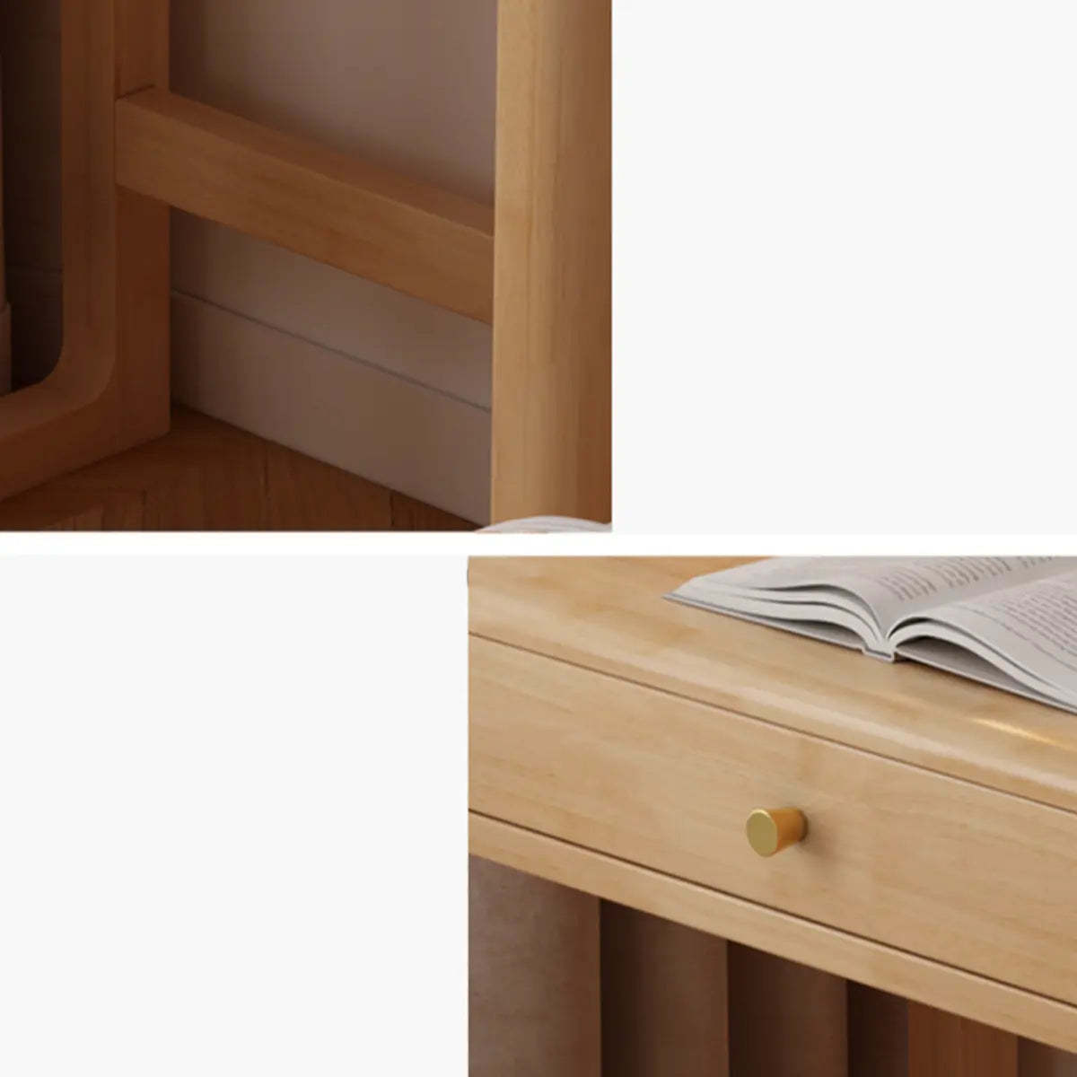 Small White Wood Drawer Sled Writing Desk — Without Chairs / White