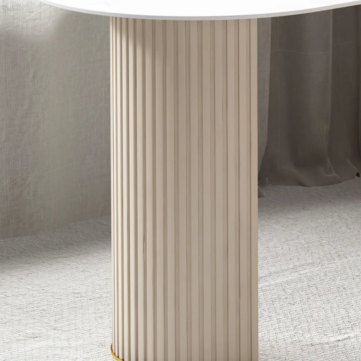 White Free-Form Sintered Stone Writing Desk
