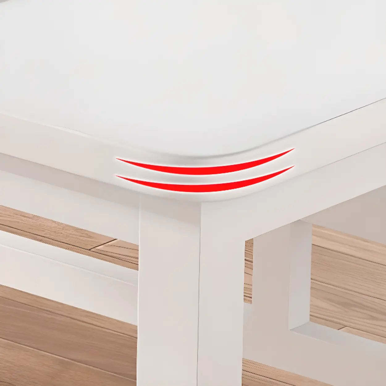 White Rectangular Wood Computer Desk — Table Only