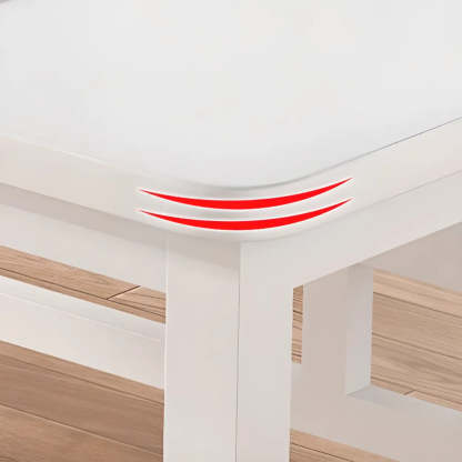 White Rectangular Wood Computer Desk — Table Only