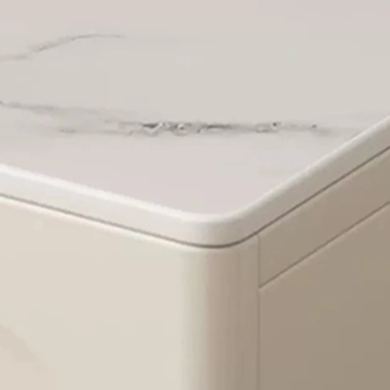 White Stone Shelf Long Rectangle TV Stand