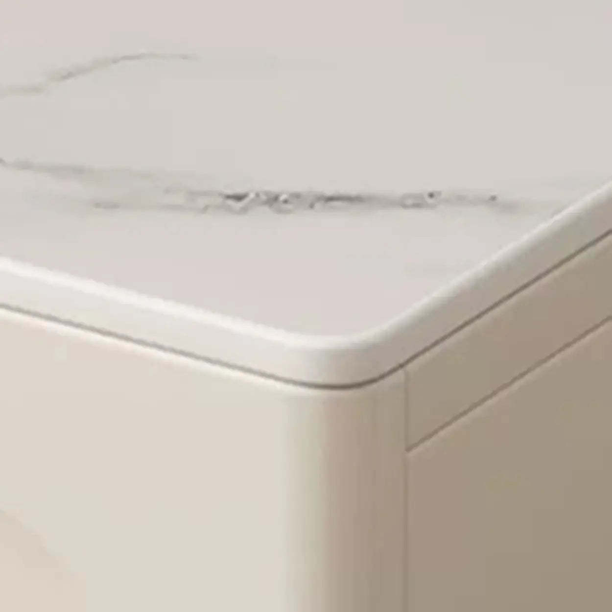 White Stone Shelf Long Rectangle TV Stand
